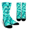 Dolphin Wave Print Crew Socks