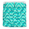 Dolphin Wave Print Duvet Cover Bedding Set