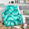 Dolphin Wave Print Fleece Blanket