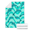 Dolphin Wave Print Fleece Blanket