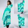 Dolphin Wave Print Hooded Blanket-JORJUNE.COM