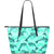 Dolphin Wave Print Large Leather Tote Bag