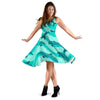 Dolphin Wave Print Sleeveless Mini Dress