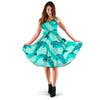 Dolphin Wave Print Sleeveless Mini Dress