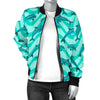 Dolphin Wave Print Women Casual Bomber Jacket