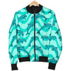 Dolphin Wave Print Women Casual Bomber Jacket