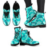 Dolphin Wave Print Women Leather Boots