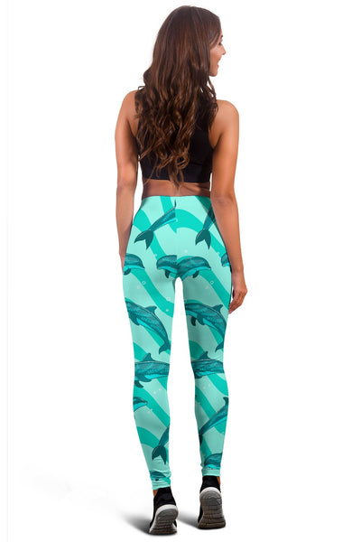 Dolphin Wave Print Women Leggings