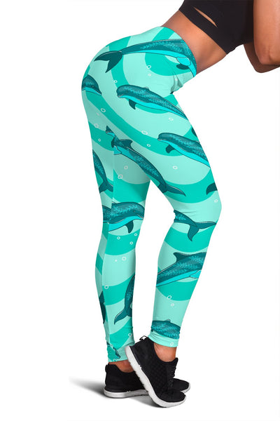 Dolphin Wave Print Women Leggings