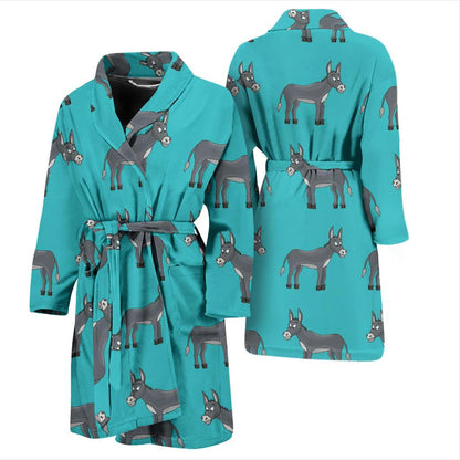 Donkey Pattern Print Design 01 Men Bathrobe-JORJUNE.COM
