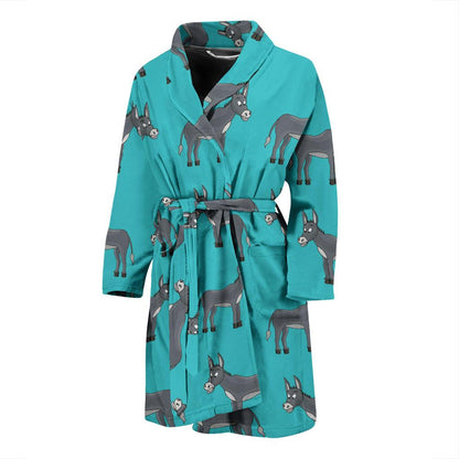 Donkey Pattern Print Design 01 Men Bathrobe-JORJUNE.COM