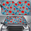 Donkey Red Elephant Pattern Print Design 03 Car Sun Shade-JORJUNE.COM