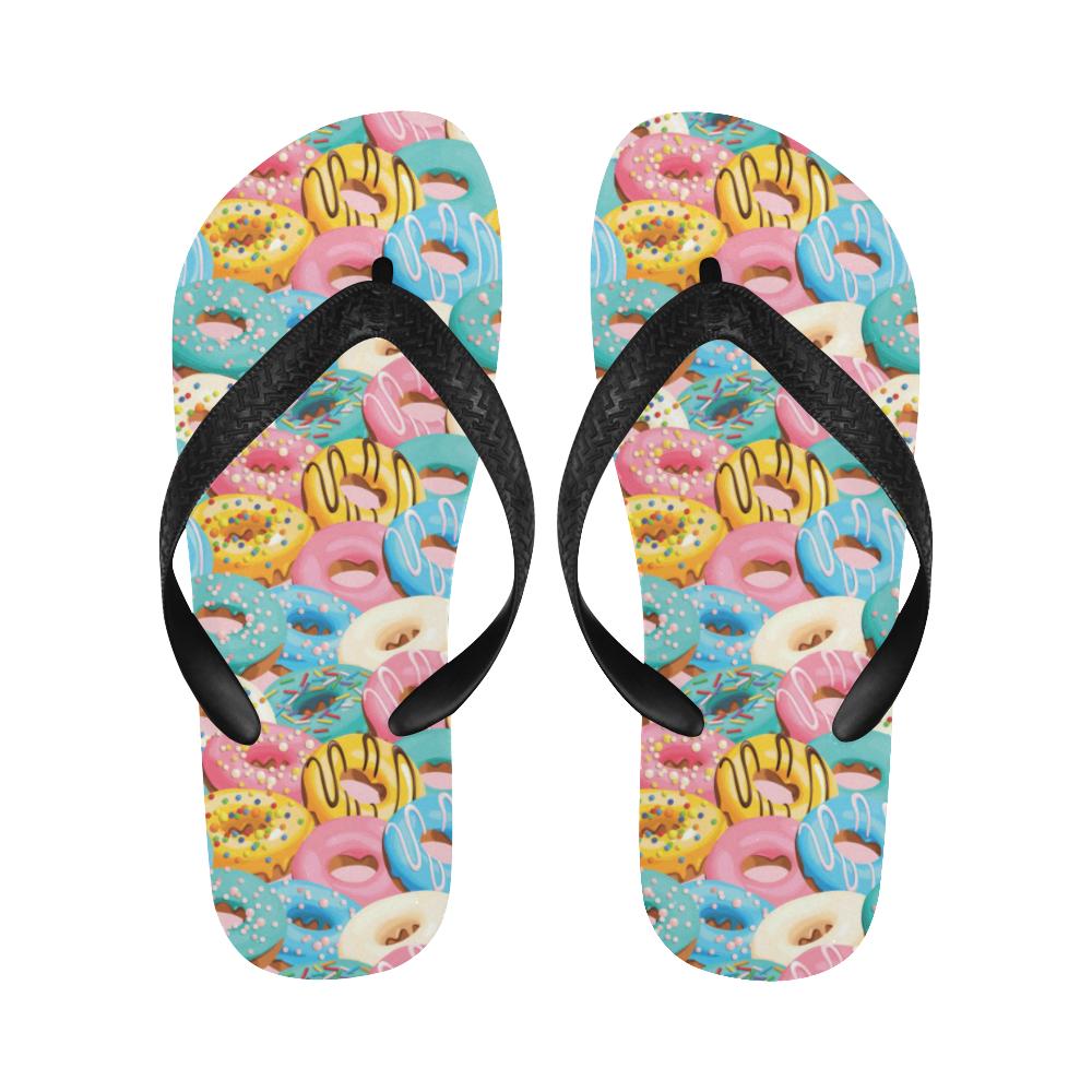 Donut Pattern Print Design DN01 Flip Flops-JorJune