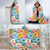 Donut Pattern Print Design DN01 Hooded Blanket-JORJUNE.COM