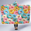 Donut Pattern Print Design DN01 Hooded Blanket-JORJUNE.COM