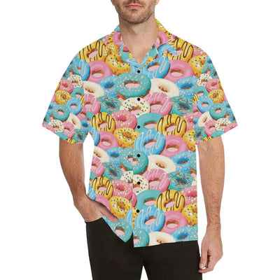 Donut Pattern Print Design DN01 Men Hawaiian Shirt-JorJune