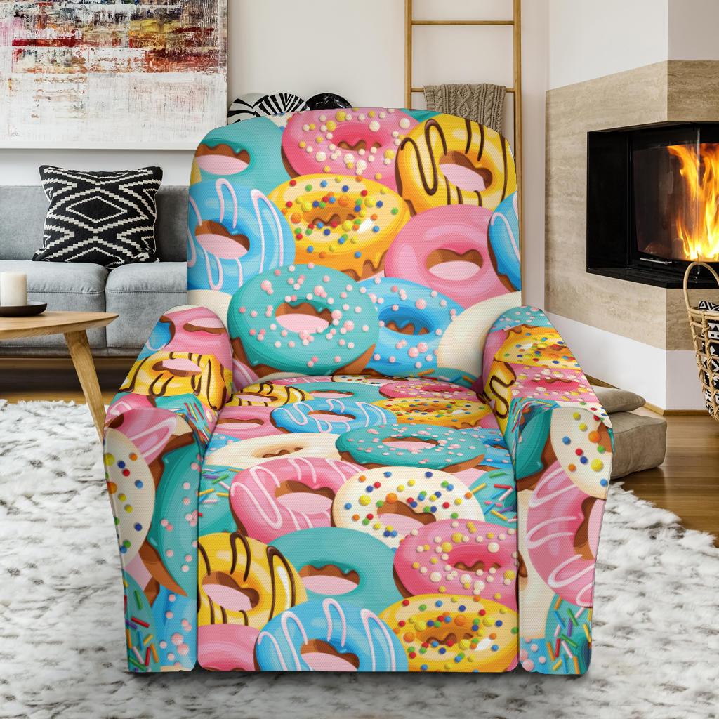 Donut Pattern Print Design DN01 Recliner Slipcover-JORJUNE.COM