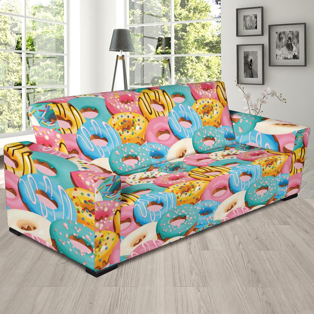 Donut Pattern Print Design DN01 Sofa Slipcover-JORJUNE.COM