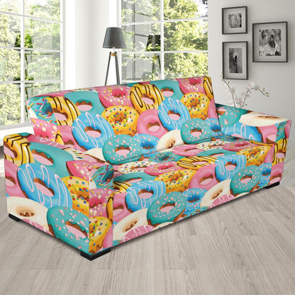 Donut Pattern Print Design DN01 Sofa Slipcover-JORJUNE.COM