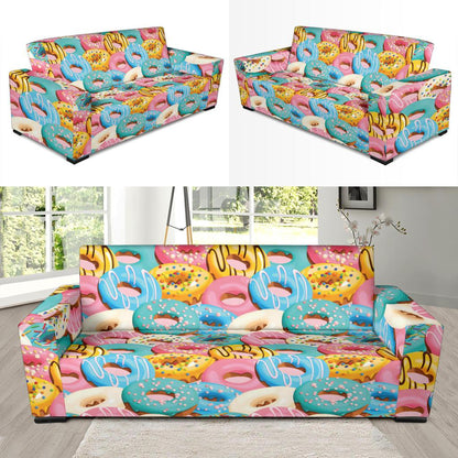 Donut Pattern Print Design DN01 Sofa Slipcover-JORJUNE.COM