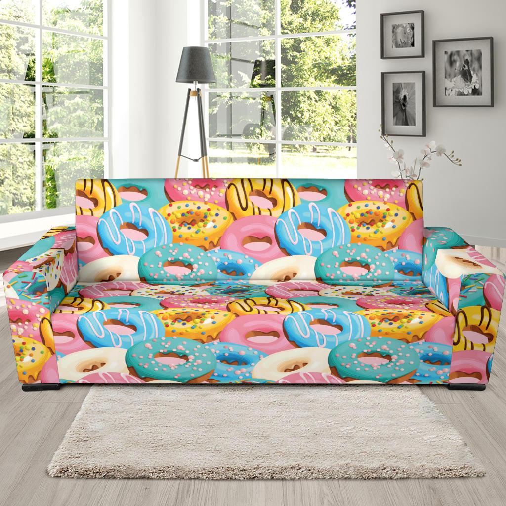 Donut Pattern Print Design DN01 Sofa Slipcover-JORJUNE.COM