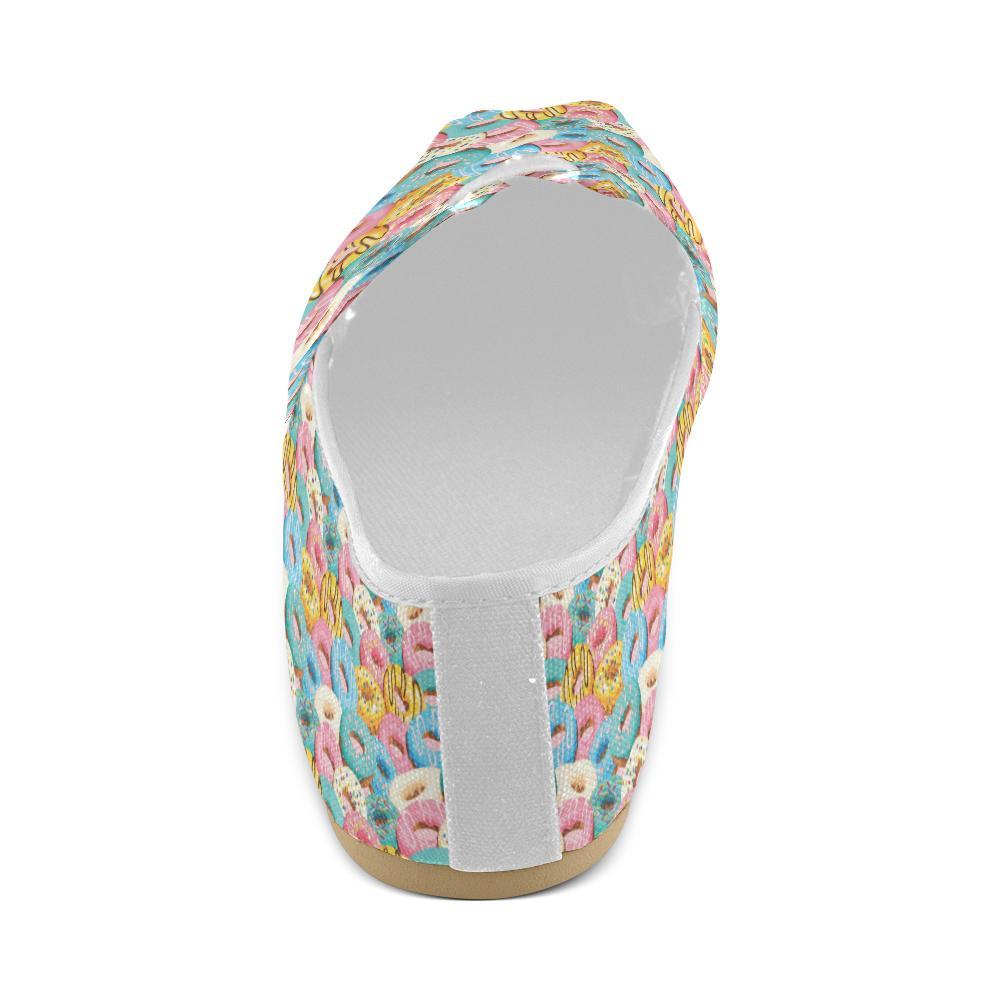 Donut Pattern Print Design DN01 Women Casual Shoes-JorJune.com