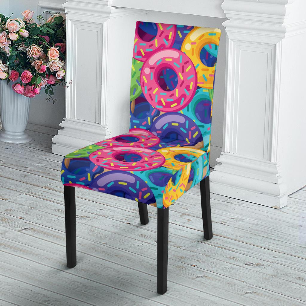 Donut Pattern Print Design DN010 Dining Chair Slipcover-JORJUNE.COM