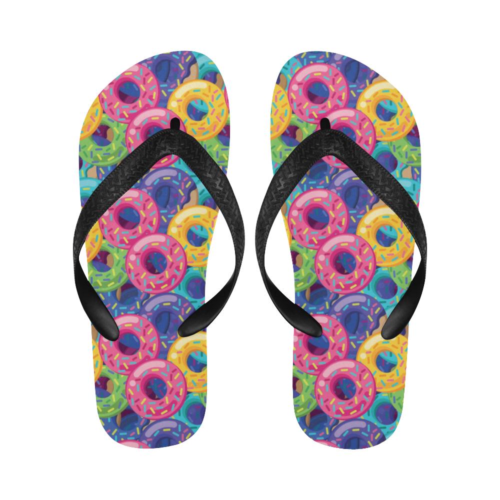 Donut Pattern Print Design DN010 Flip Flops-JorJune