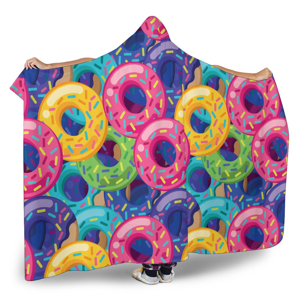 Donut Pattern Print Design DN010 Hooded Blanket-JORJUNE.COM
