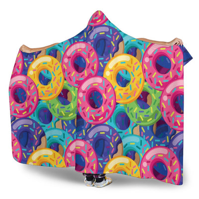 Donut Pattern Print Design DN010 Hooded Blanket-JORJUNE.COM