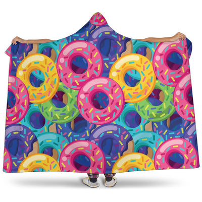 Donut Pattern Print Design DN010 Hooded Blanket-JORJUNE.COM