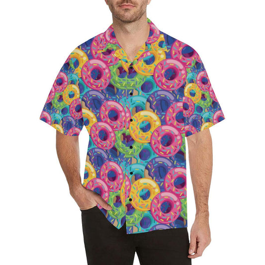 Donut Pattern Print Design DN010 Men Hawaiian Shirt-JorJune