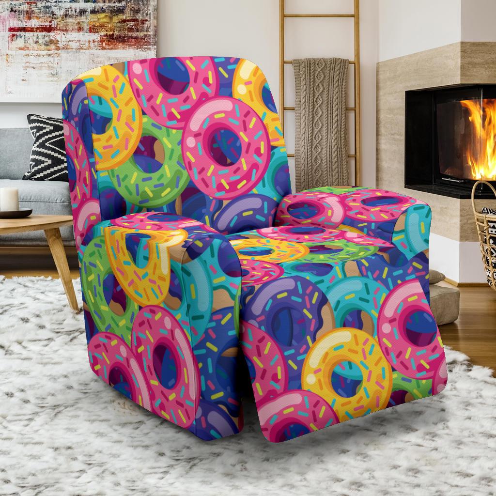 Donut Pattern Print Design DN010 Recliner Slipcover-JORJUNE.COM