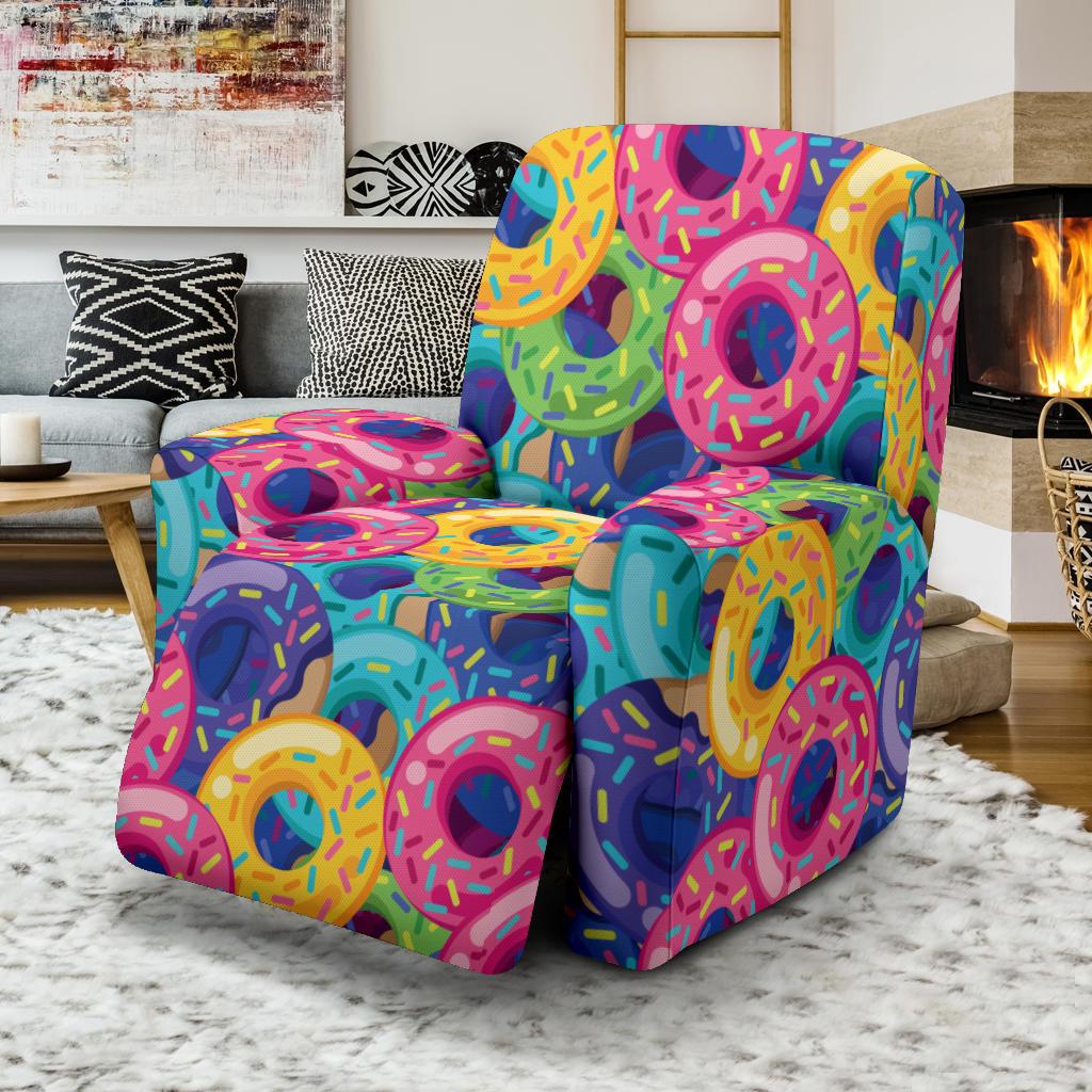 Donut Pattern Print Design DN010 Recliner Slipcover-JORJUNE.COM