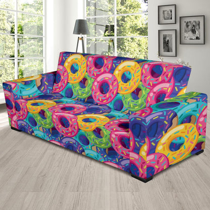 Donut Pattern Print Design DN010 Sofa Slipcover-JORJUNE.COM