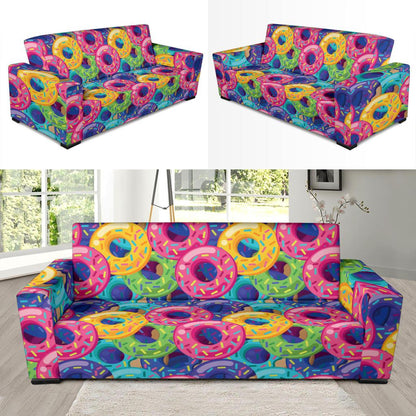 Donut Pattern Print Design DN010 Sofa Slipcover-JORJUNE.COM