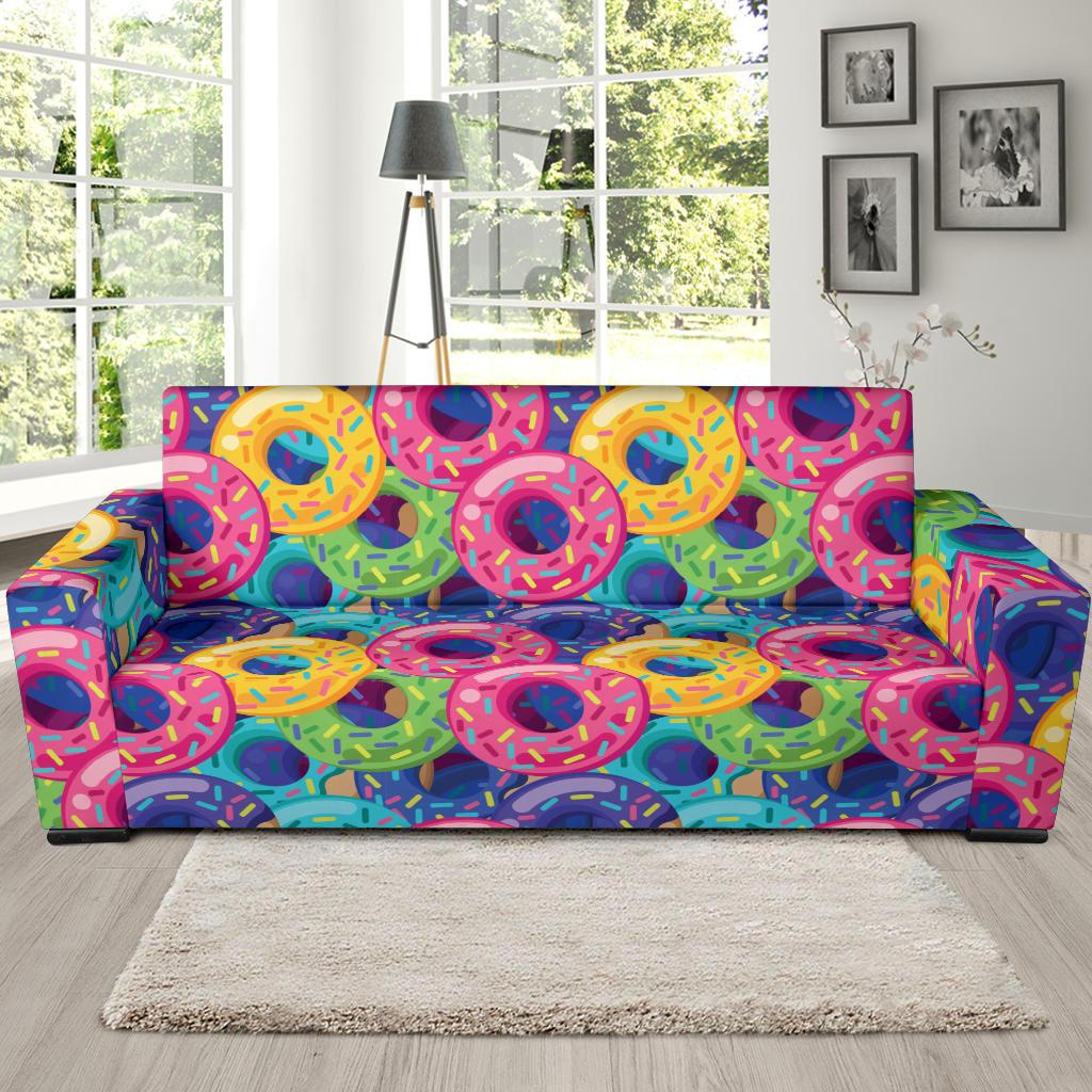 Donut Pattern Print Design DN010 Sofa Slipcover-JORJUNE.COM