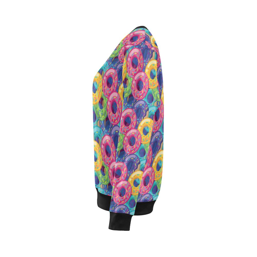 Donut Pattern Print Design DN010 Women Long Sleeve Sweatshirt-JorJune
