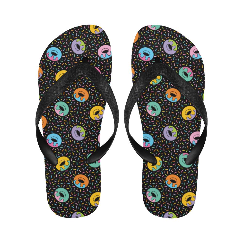 Donut Pattern Print Design DN012 Flip Flops-JorJune