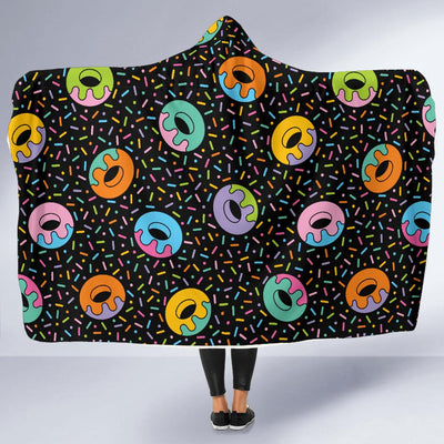 Donut Pattern Print Design DN012 Hooded Blanket-JORJUNE.COM