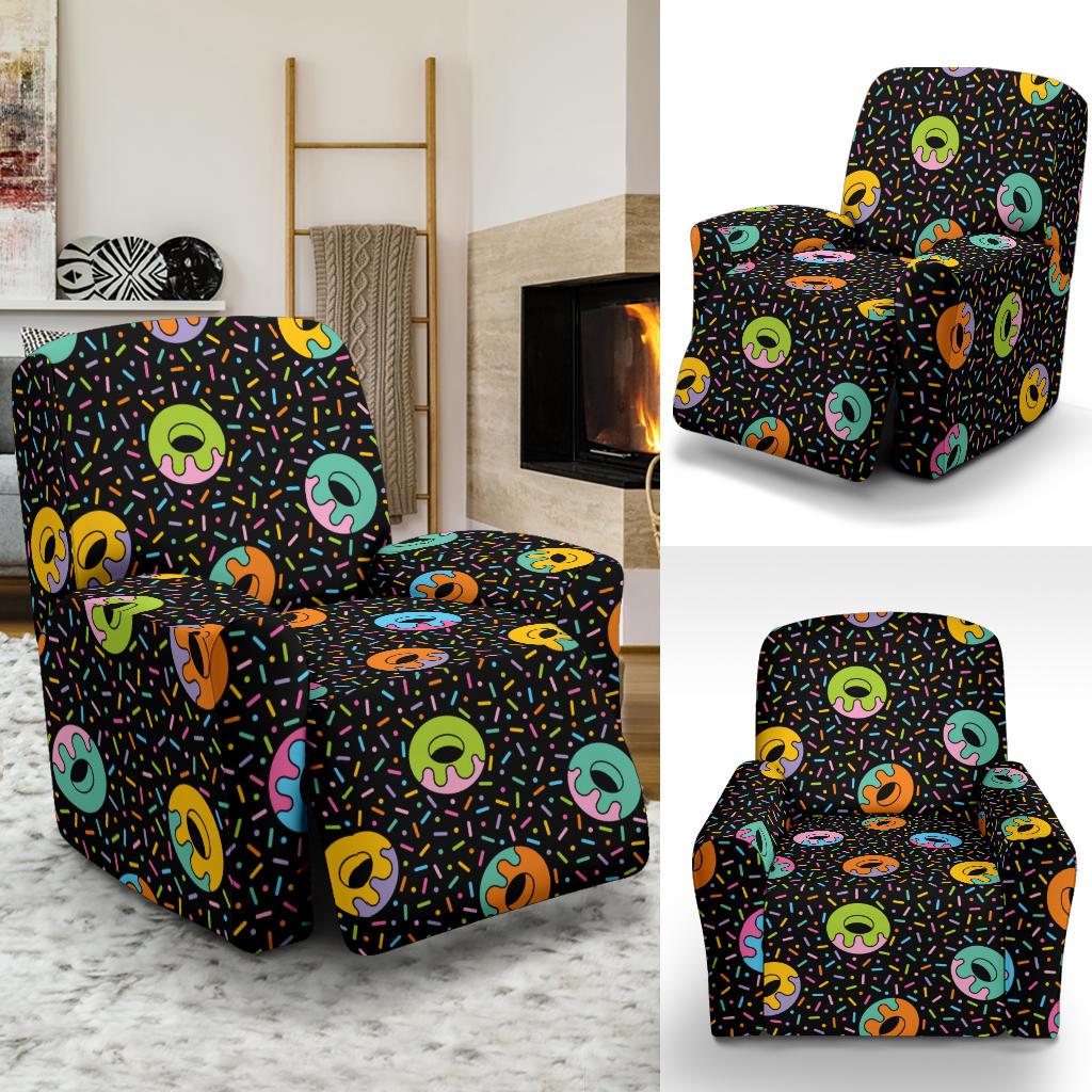 Donut Pattern Print Design DN012 Recliner Slipcover-JORJUNE.COM