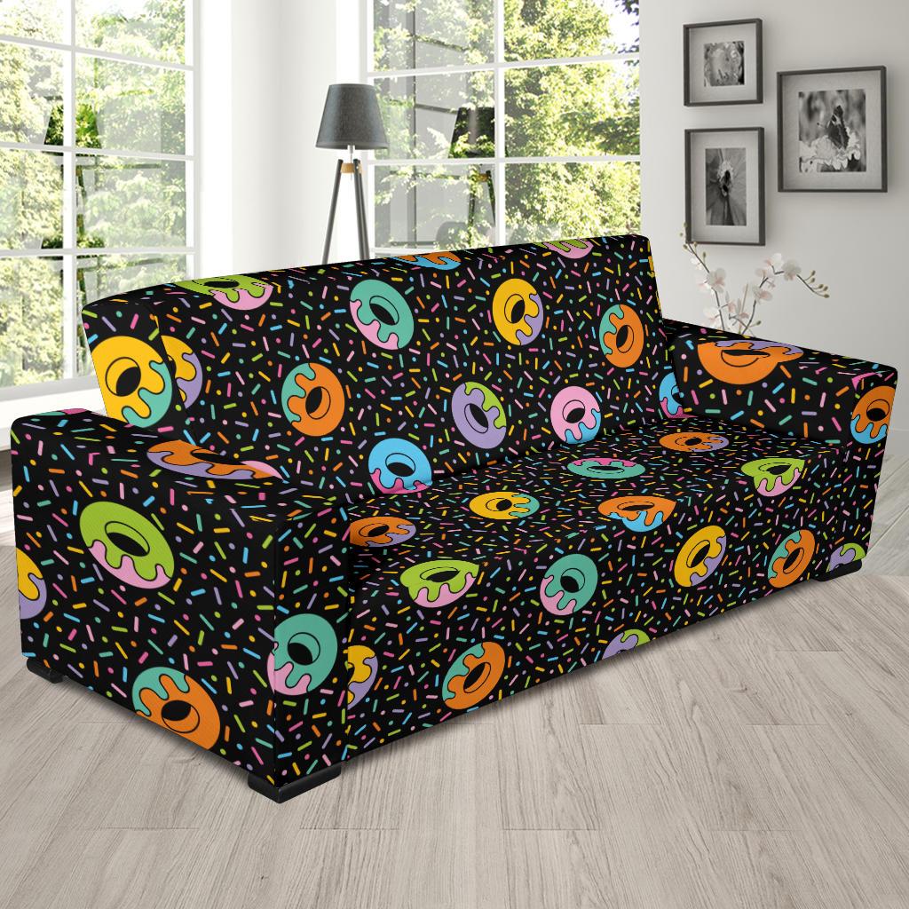 Donut Pattern Print Design DN012 Sofa Slipcover-JORJUNE.COM