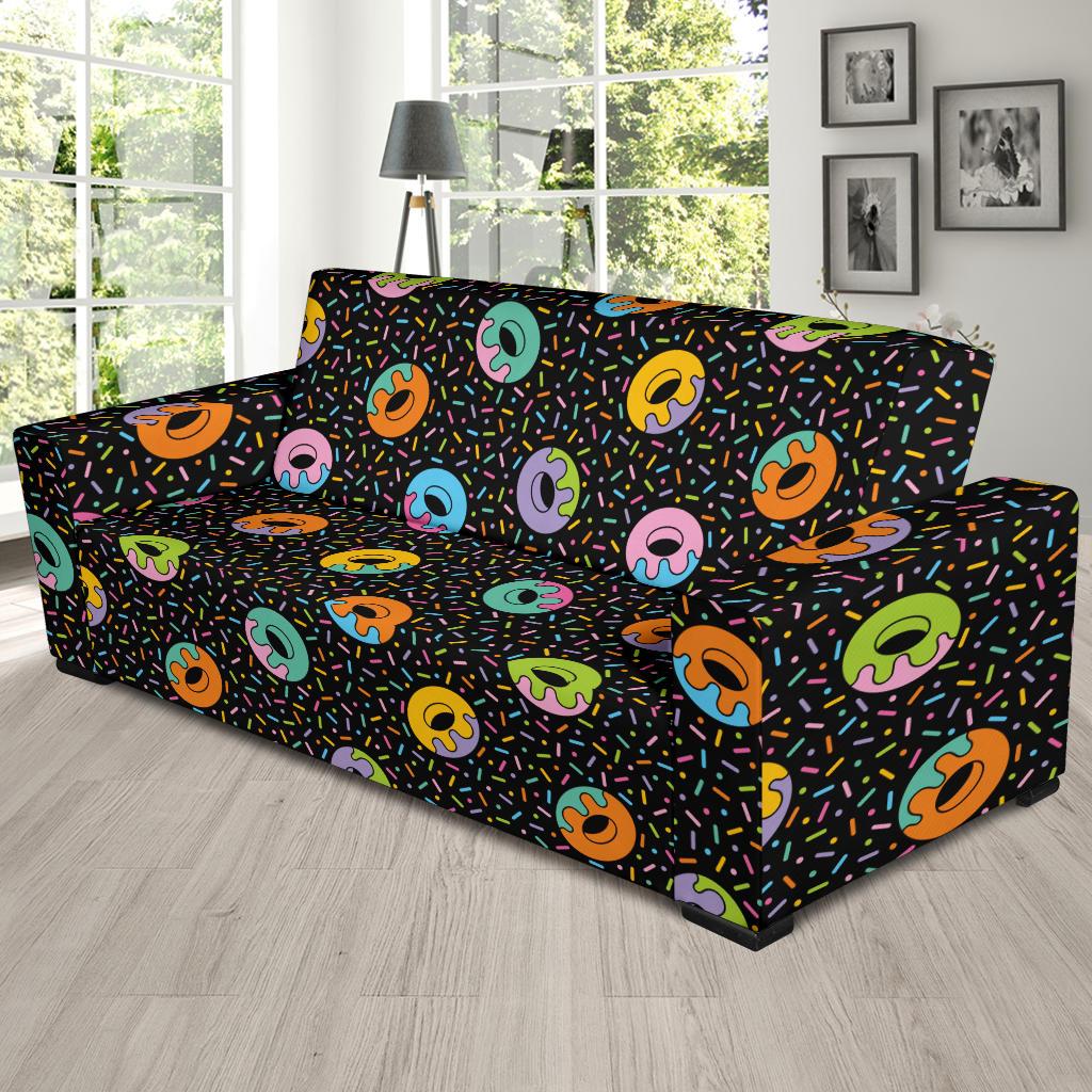 Donut Pattern Print Design DN012 Sofa Slipcover-JORJUNE.COM