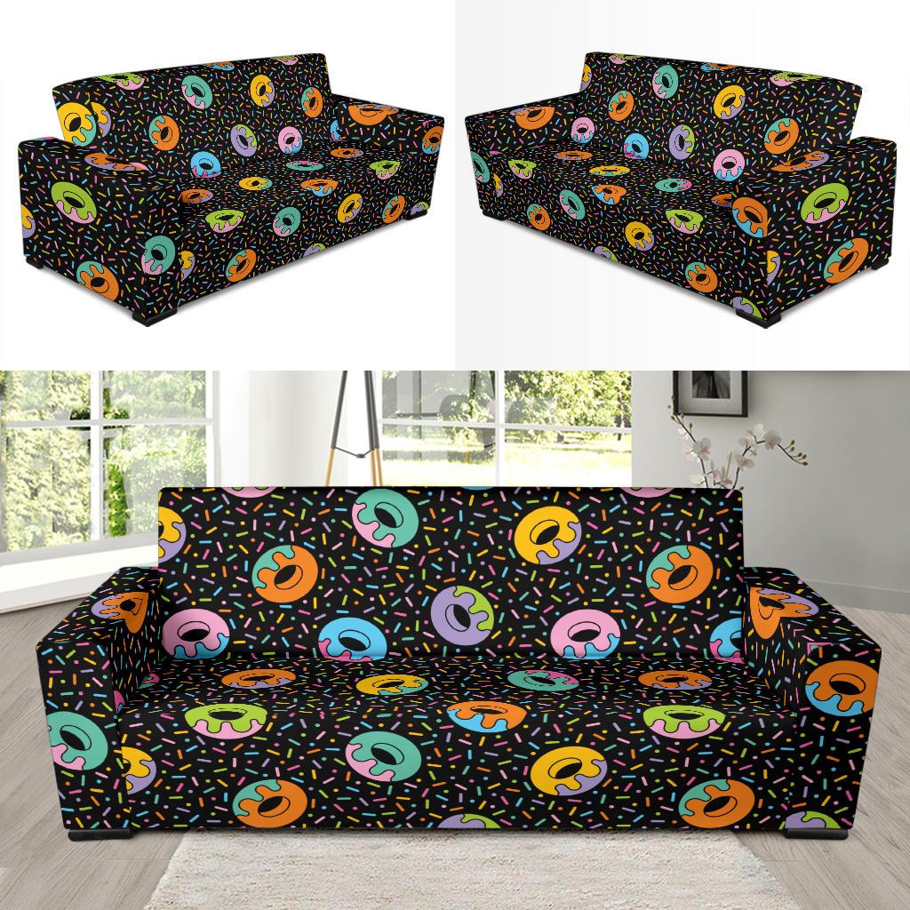 Donut Pattern Print Design DN012 Sofa Slipcover-JORJUNE.COM