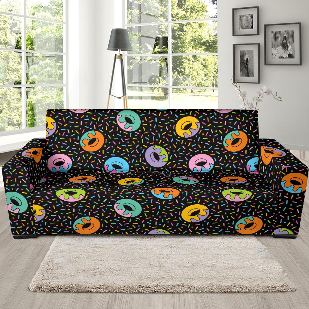 Donut Pattern Print Design DN012 Sofa Slipcover-JORJUNE.COM