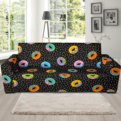 Donut Pattern Print Design DN012 Sofa Slipcover-JORJUNE.COM