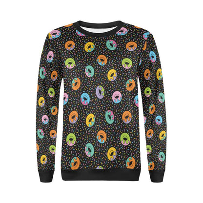 Donut Pattern Print Design DN012 Women Long Sleeve Sweatshirt-JorJune