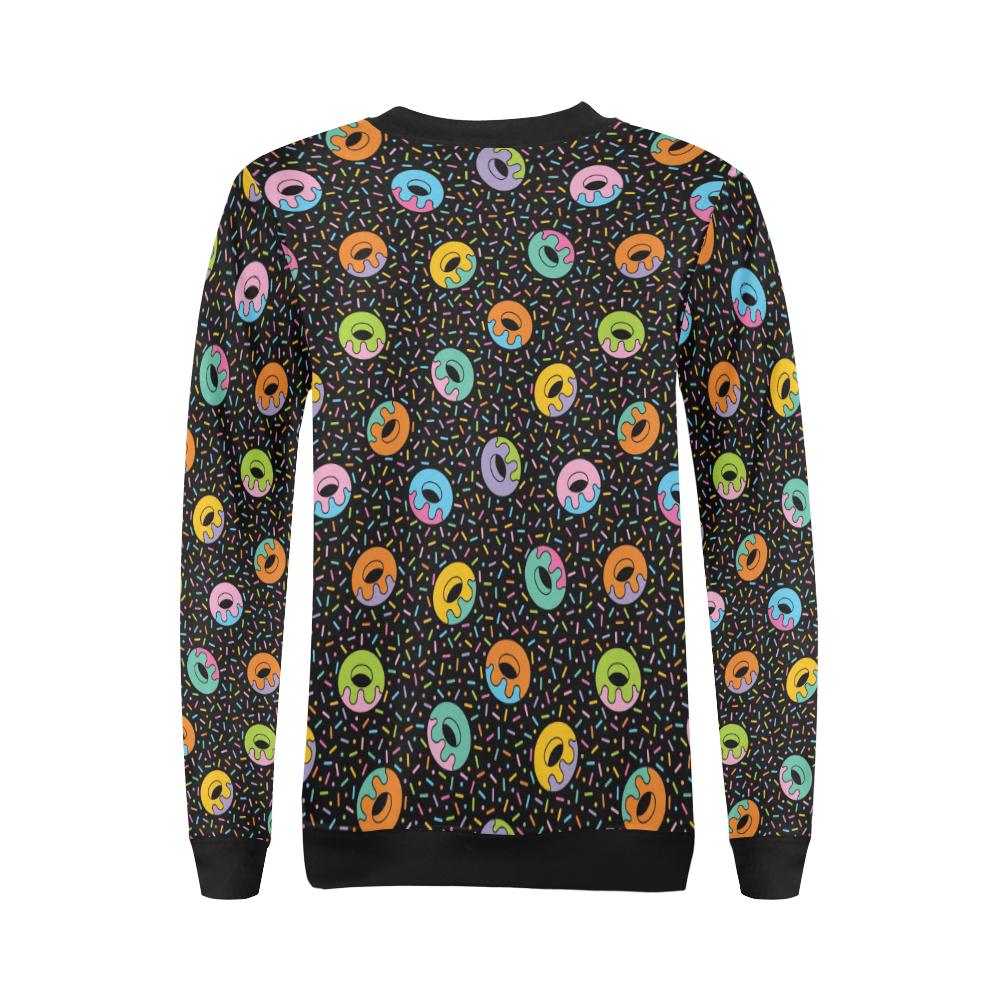Donut Pattern Print Design DN012 Women Long Sleeve Sweatshirt-JorJune