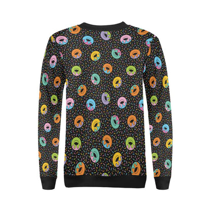 Donut Pattern Print Design DN012 Women Long Sleeve Sweatshirt-JorJune