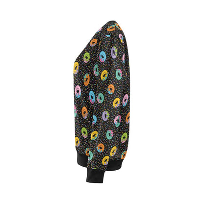 Donut Pattern Print Design DN012 Women Long Sleeve Sweatshirt-JorJune